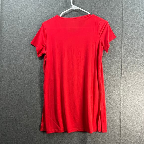 Susan Graver Modern Essentials Regular Liquid Knit Tunic Fiery Coral X-Small - Picture 1 of 7